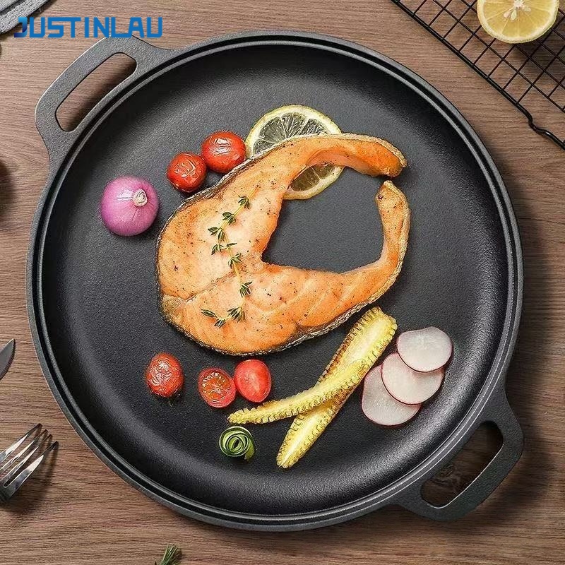 Egg Waffle Pan - JUSTINLAU Patelnia z dwoma uchwytami, żeliwna,