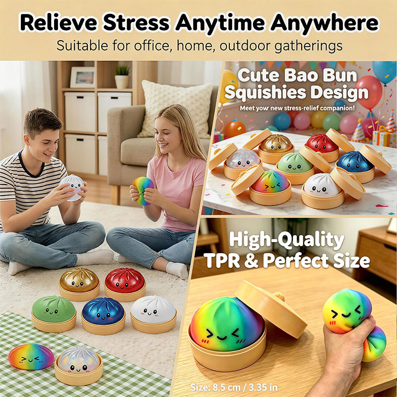 Bao Steamer Bamboo - Zabawka antystresowa Bao Bun Squishy z