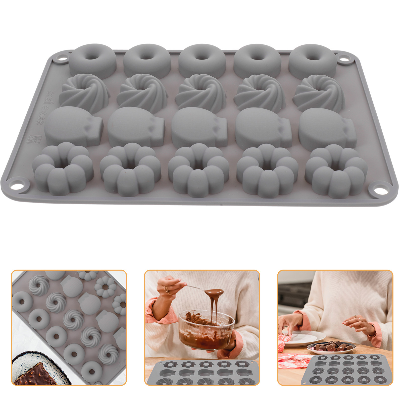 Donut Mold Silicone - Forma silikonowa na mini pączki, odporna